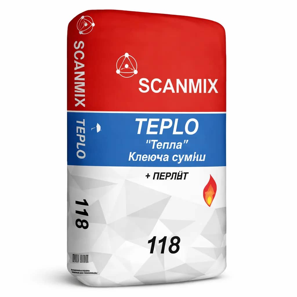 Суміш клейова для камінів та печей SCANMIX 118 STANDART TEPLO (20 кг) - 211061