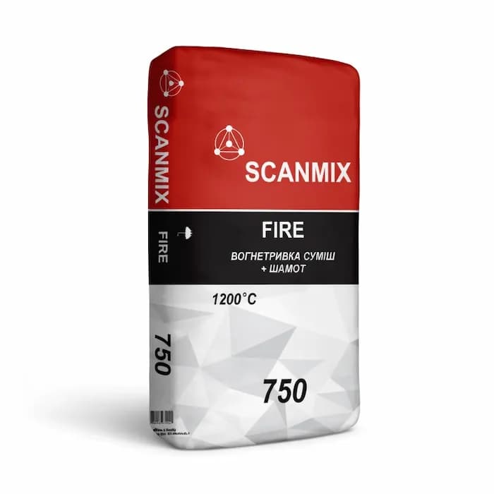 Смесь для кладки каминов и печей SСANMIX 750 FIRE(25кг) - 124417293