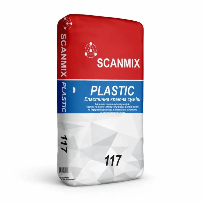 Смесь клеевая эластифицированная SCANMIX 117 PLASTIC FLEXIBLE (25кг) - 487589742