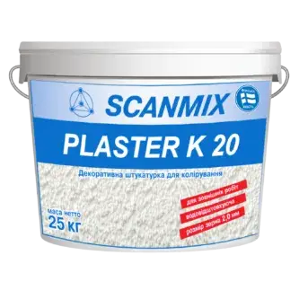 Штукатурка декоративна ""Камінцева"" акрилова Scanmix ""PLASTER К20"" (25 кг) - 211080