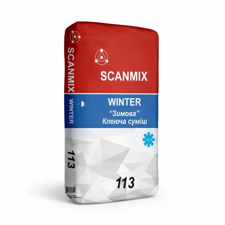 Суміш клейова для облицювальної плитки SCANMIX 113 STANDART Зимовий (25кг) - 554745172