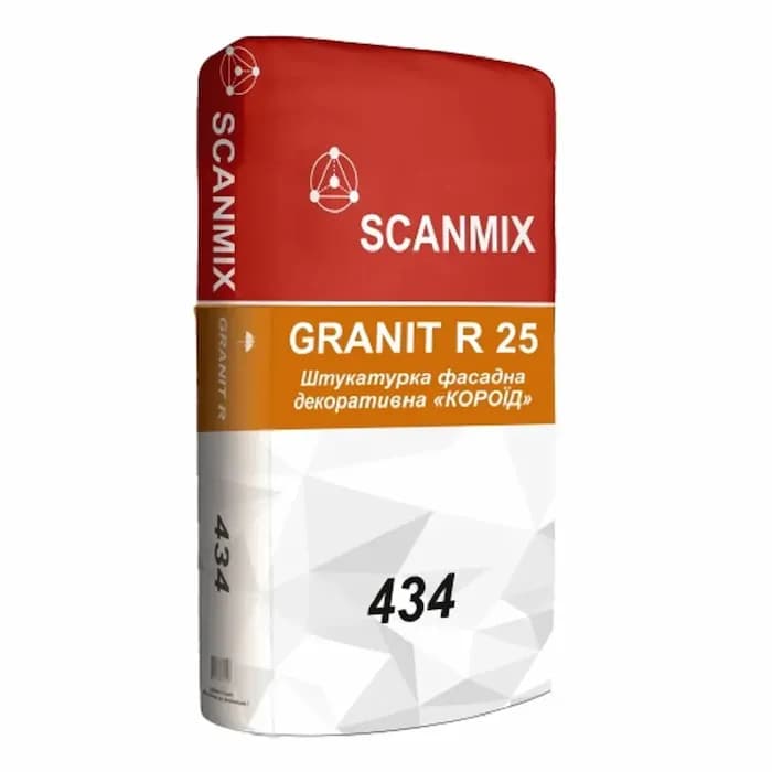 Сумiш штукатурна декоративна біла «короїд» SCANMIX 434 GRANIT R25 2,5мм;(25кг) - 323104188