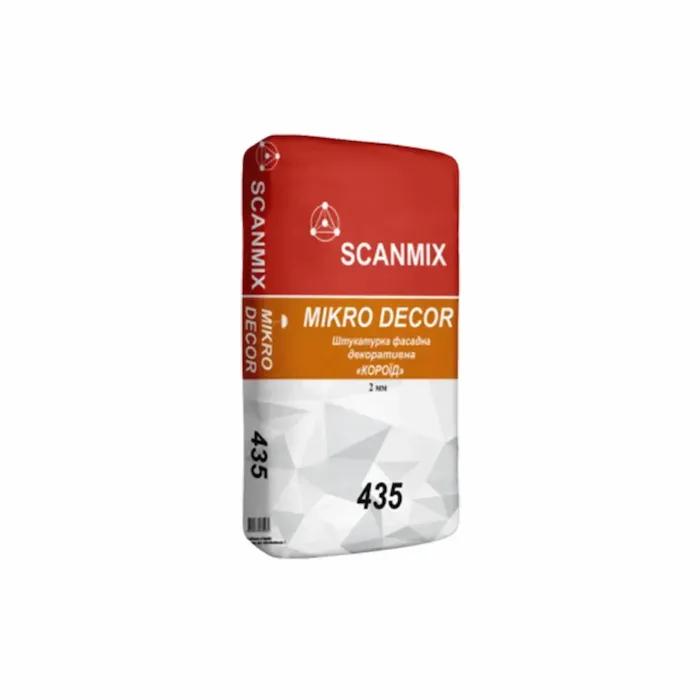 Сумiш штукатурна декоративна біла «короїд» Scanmix 435 MIKRO DEКOR 2мм;(25кг) - 211100