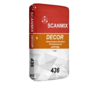 Смесь штукатурная декоративная белая «короед» SCANMIX 436 DEКOR 2,5мм(25кг) - 211261