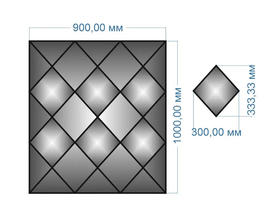 Панно зеркальное YUF_GLASS 1000х900 мм - 211608