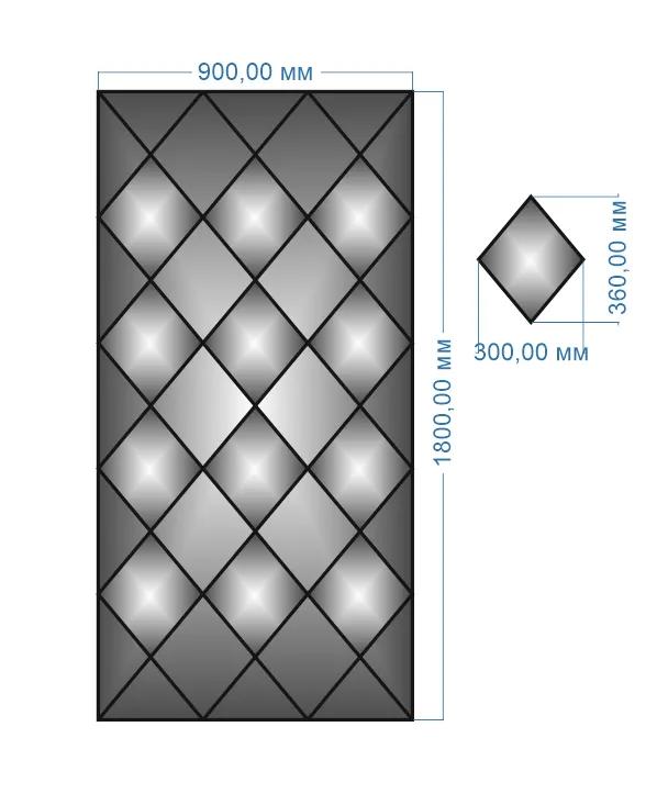 Панно зеркальное YUF_GLASS 1800х900 мм - 211625