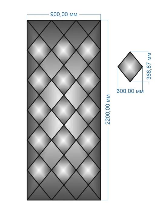 Панно дзеркальне YUF_GLASS 2200х900 мм - 211636