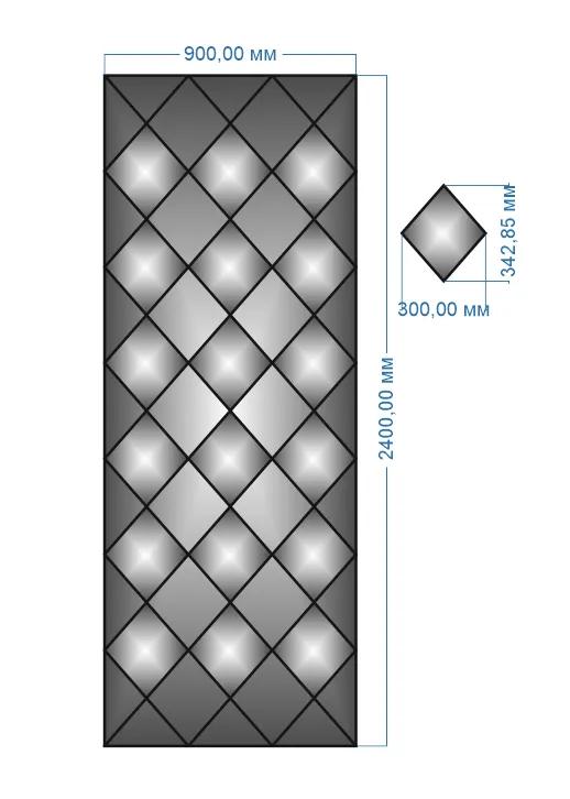 Плитка-панно дзеркальна YUF_GLASS 2400х900 мм - 211657