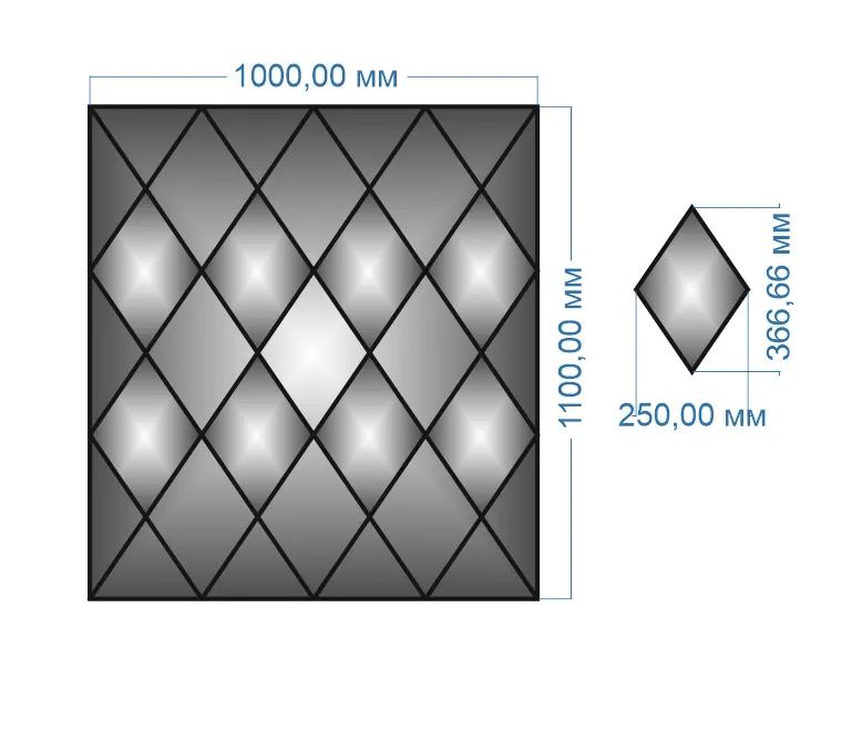 Плитка-панно дзеркальна YUF_GLASS 1100х1000 мм - 211663