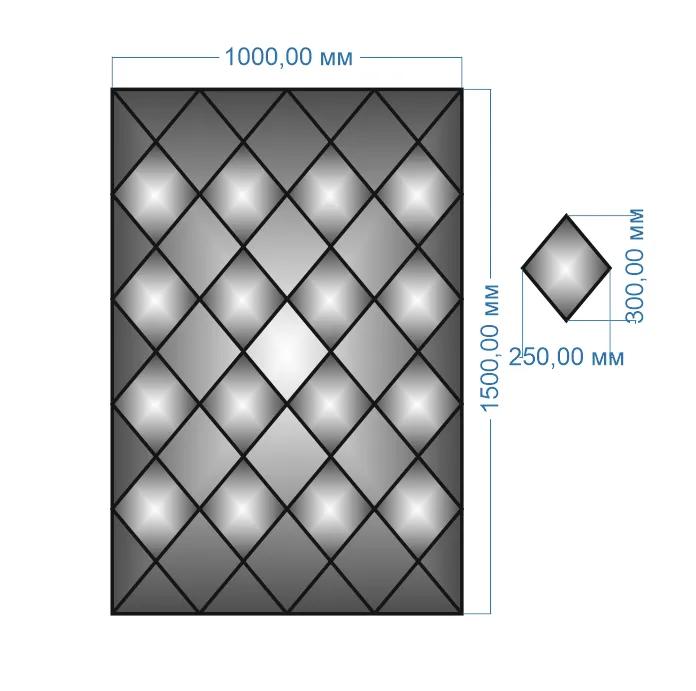 Плитка дзеркальна YUF_GLASS 1500х1000 мм - 211678
