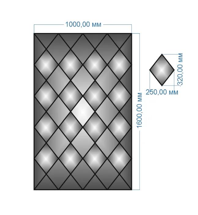 Плитка-панно зеркальное YUF_GLASS 1600х1000 мм - 211682
