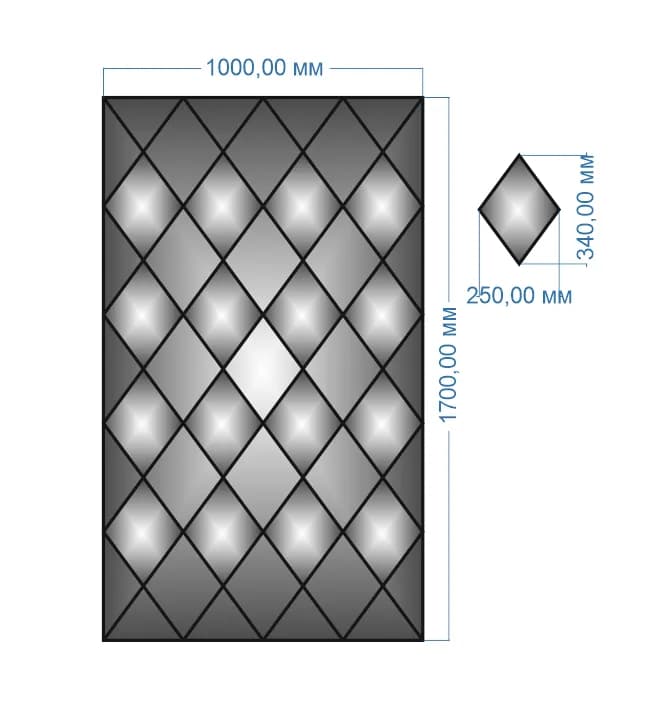 Плитка-панно дзеркальна YUF_GLASS 1700х1000 мм - 278789580
