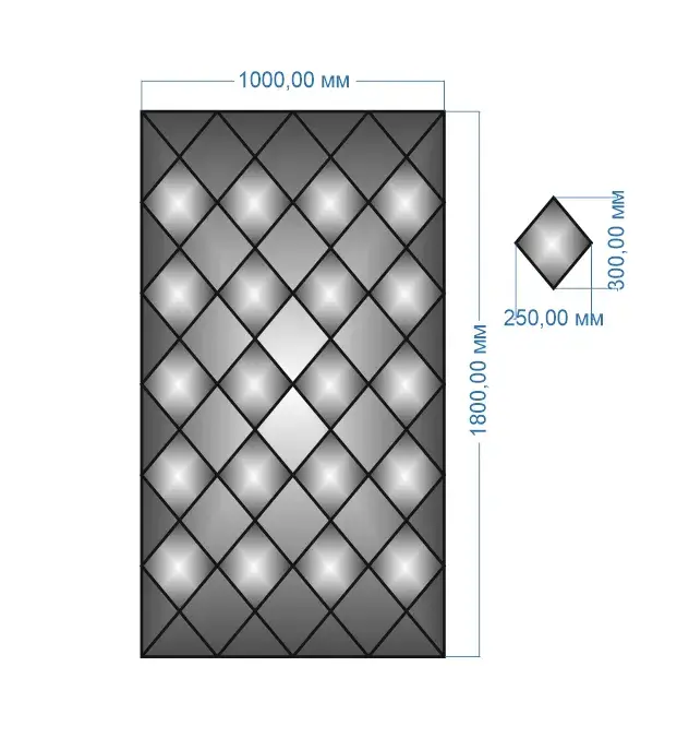 Панно дзеркальне YUF_GLASS 1800х1000 мм - 211691