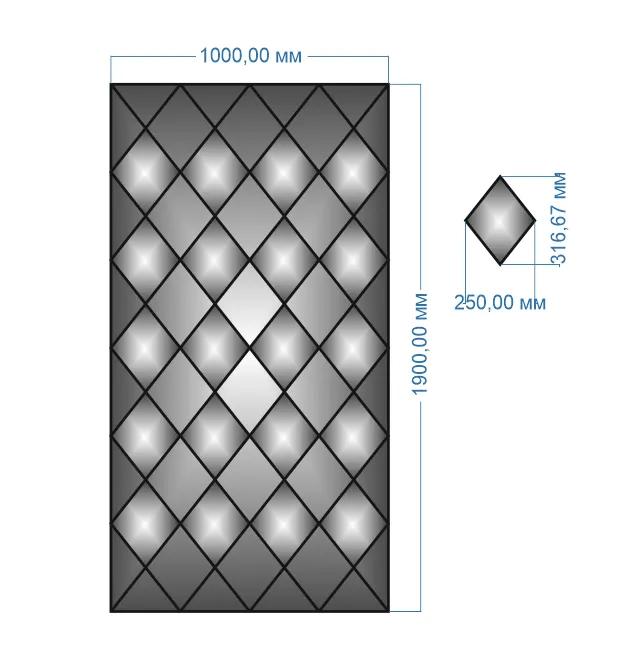 Панно зеркальное YUF_GLASS 1900х1000 мм - 211693