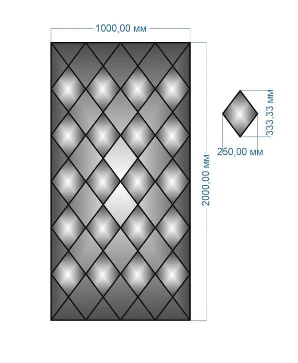 Панно дзеркальне YUF_GLASS 2000х1000 мм - 720326669