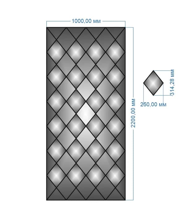 Панно дзеркальне YUF_GLASS 2200х1000 мм - 686350955