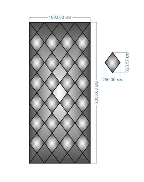 Панно дзеркальне YUF_GLASS 2300х1000 мм - 086817064