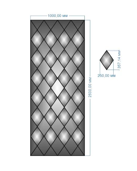 Панно зеркальное YUF_GLASS 2500х1000 мм - 211782