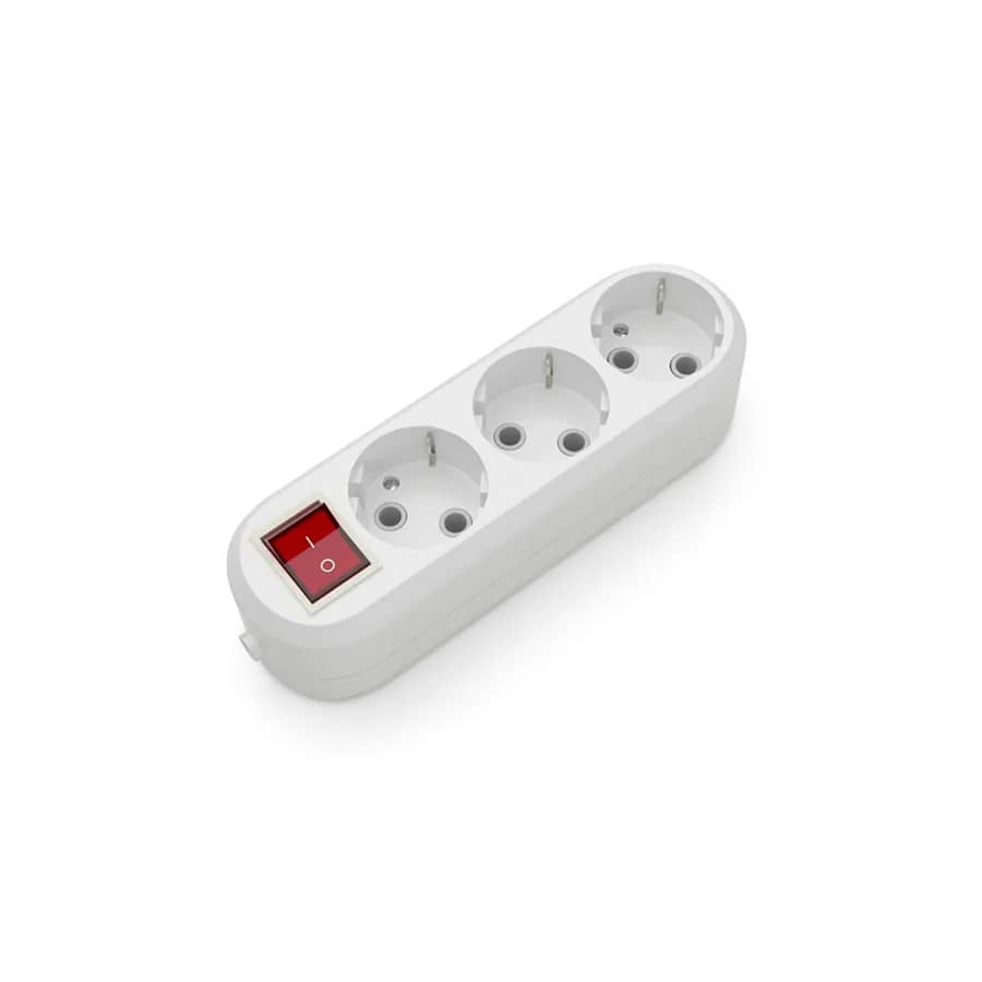Розетковий блок ELECTRUM 3 розетки із заземленням та вимикачем (C-SM-1779) - 211821