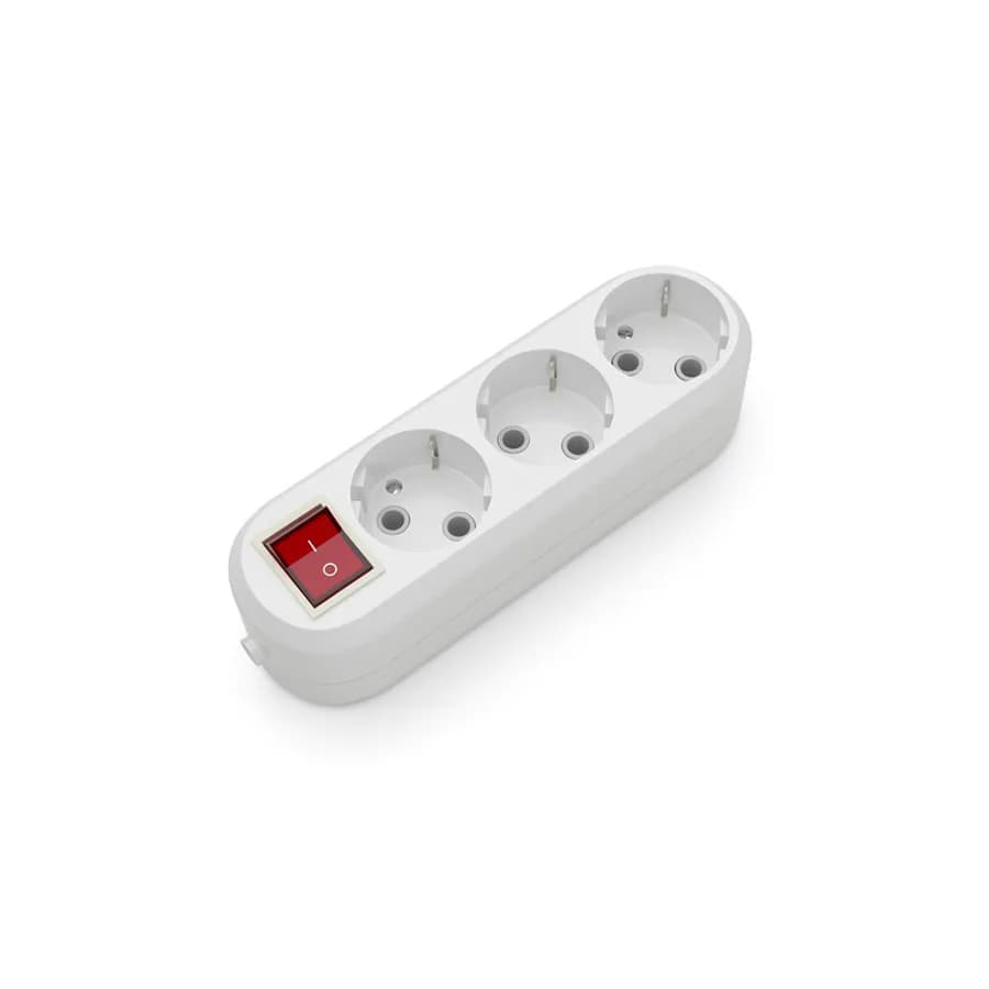 Розетковий блок ELECTRUM 3 розетки із заземленням та вимикачем (C-SM-1779) - 080678920
