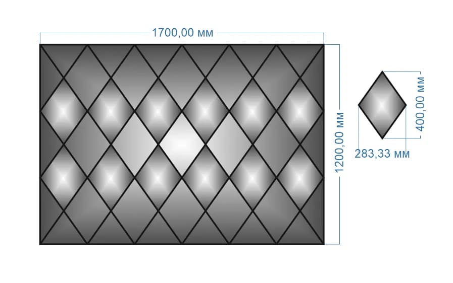 Панно дзеркальне YUF_GLASS 1200х1100 мм - 211874