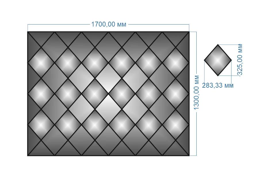 Панно дзеркальне YUF_GLASS 1300х1100 мм - 211876