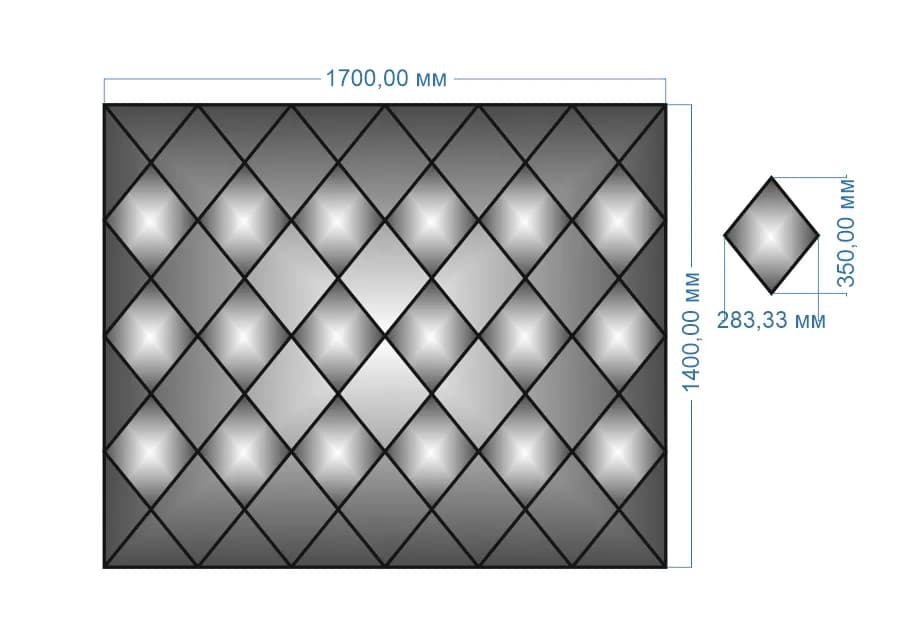Панно дзеркальне YUF_GLASS 1400х1100 мм - 237811881