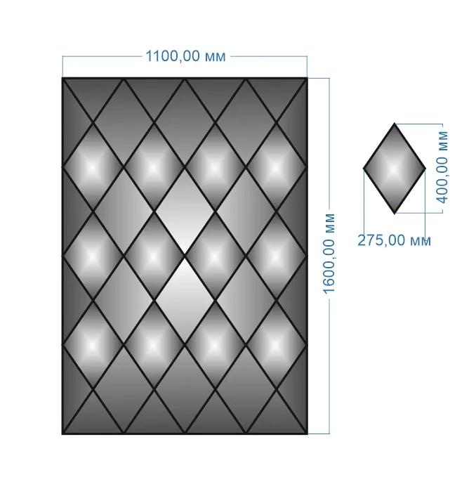 Плитка-панно дзеркальне YUF_GLASS 1600х1100 мм - 211882