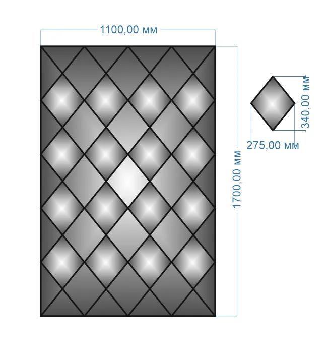 Плитка-панно дзеркальна YUF_GLASS 1700х1100 мм - 211884
