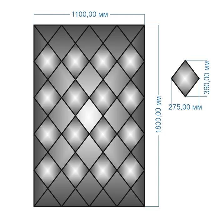 Панно дзеркальне YUF_GLASS 1800х1100 мм - 673067092