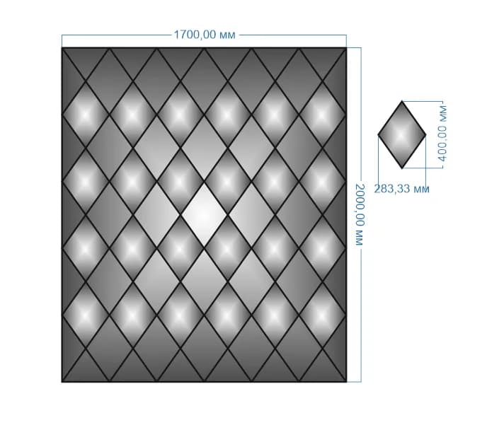 Плитка дзеркальна YUF_GLASS 2000х1100 мм - 747395625