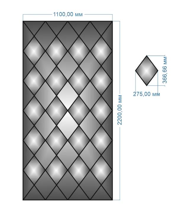 Плитка дзеркальне YUF_GLASS 2200х1100 мм - 211892