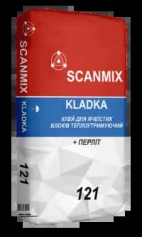 Сумiш для мурув. стін з ніздрюв. бетону і поризов. Кераміки 121 SCANMIX KLADKA (25кг) - 211920