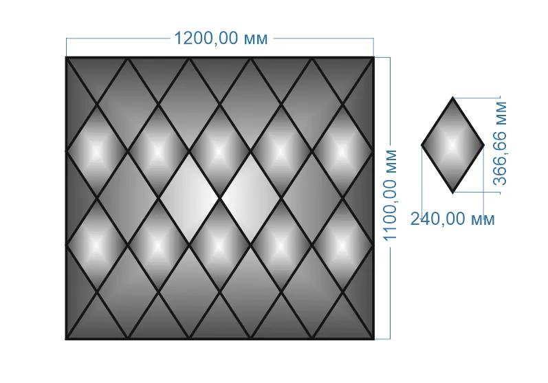 Плитка-панно дзеркальна YUF_GLASS 1100х1200 мм - 211925