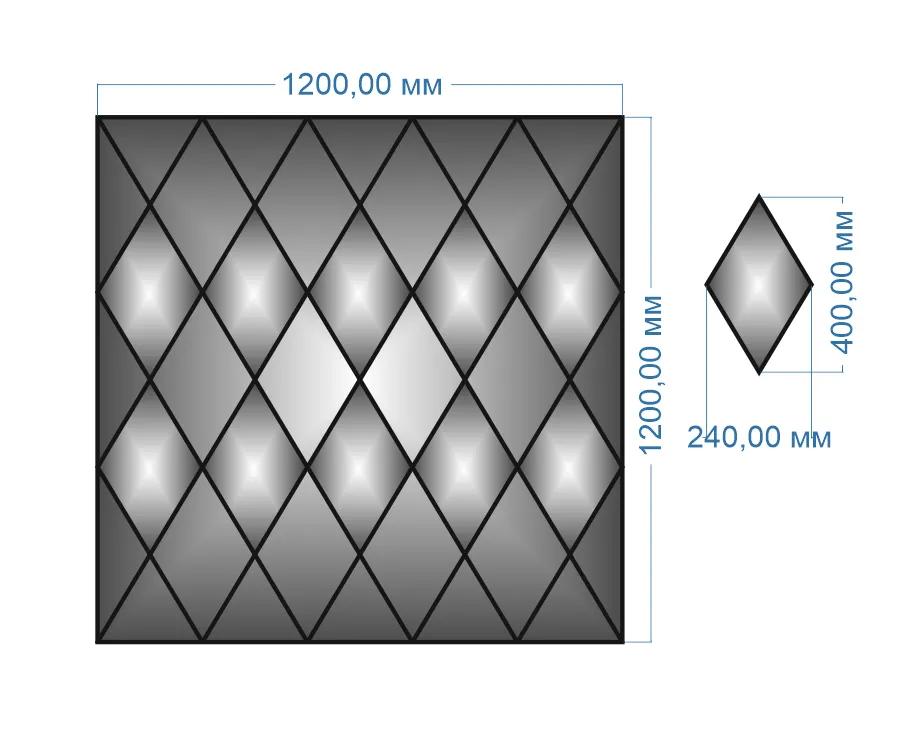Панно зеркальное YUF_GLASS 1200х1200 мм - 211927