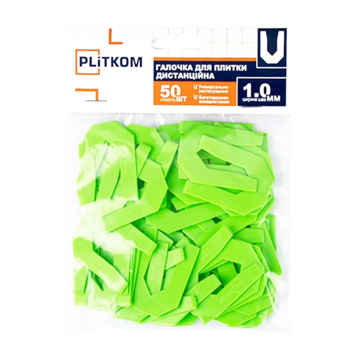 Галочка для плитки 1 мм Plitkom (50 шт) - 214019