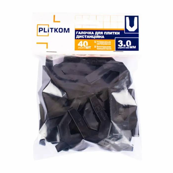 Галочка для плитки 3 мм Plitkom (40 шт) - 214024