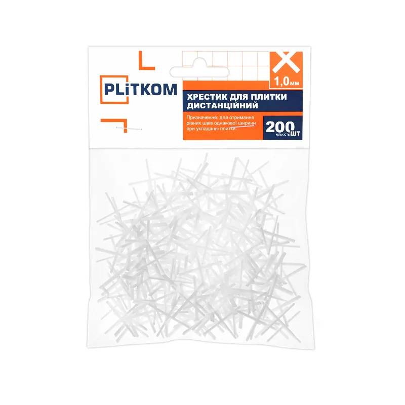 Хрестик для плитки 1.0 мм Plitkom (200 шт) - 214238
