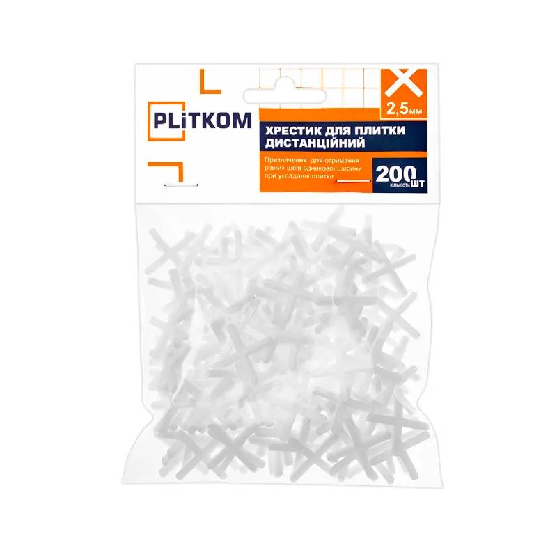 Хрестики для плитки Plitkom 2.5 мм 200 шт - 214250