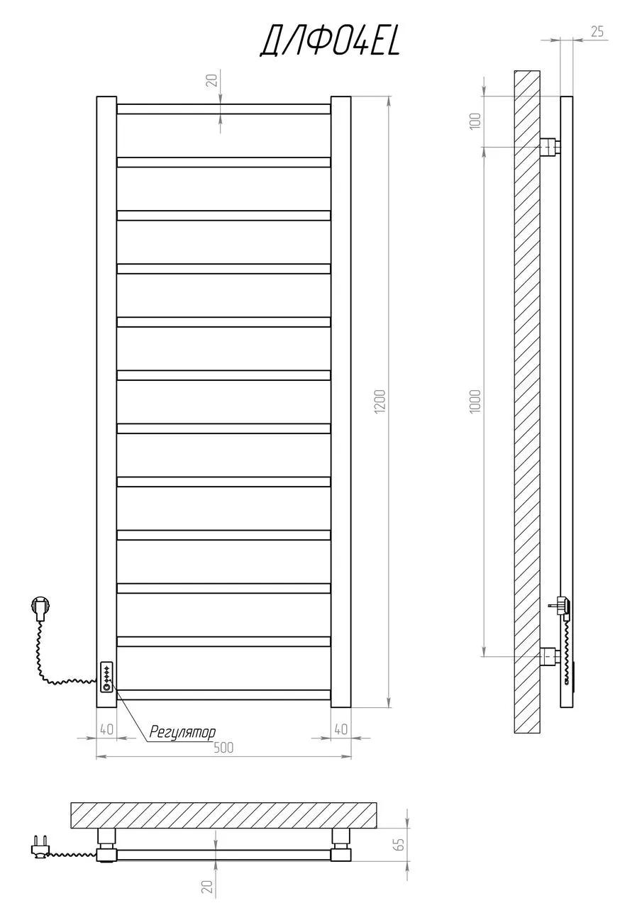 Рушникосушарка KOSSER Лофт 1200х500 EL - 219285