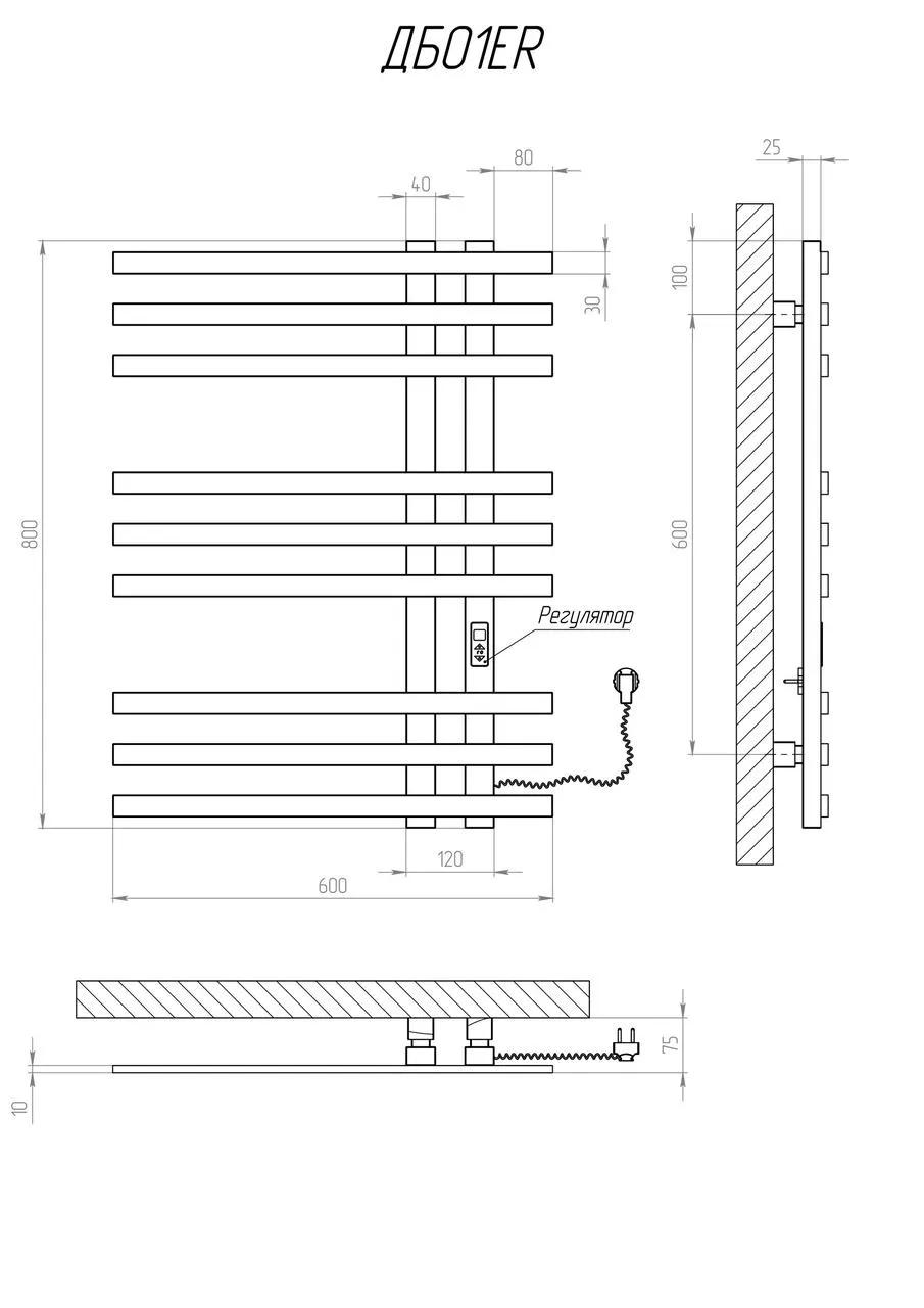 Рушникосушарка KOSSER Браш 800х600 ER - 219330