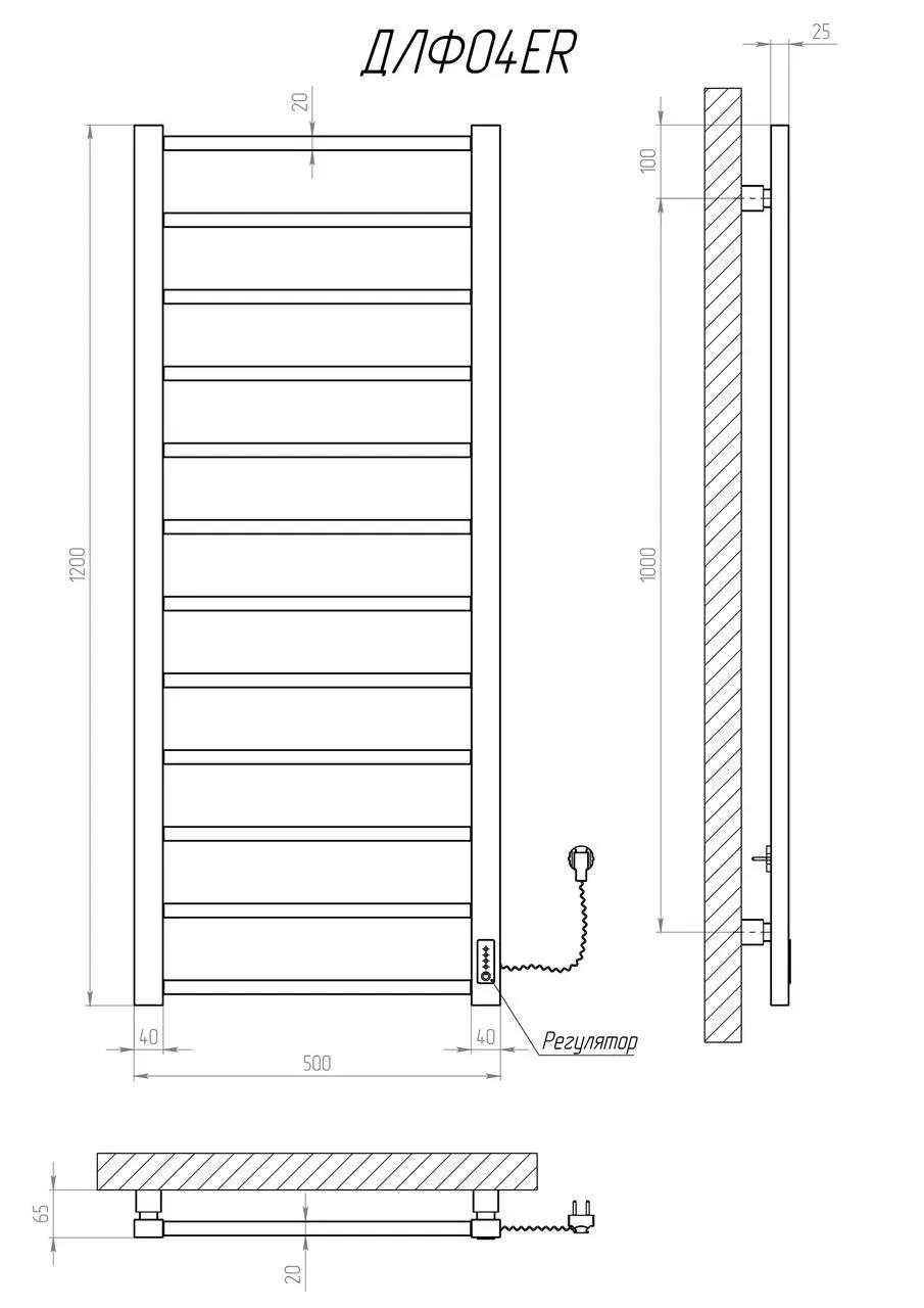 Рушникосушарка KOSSER Лофт 1200х500 ER тайм. білий - 219534