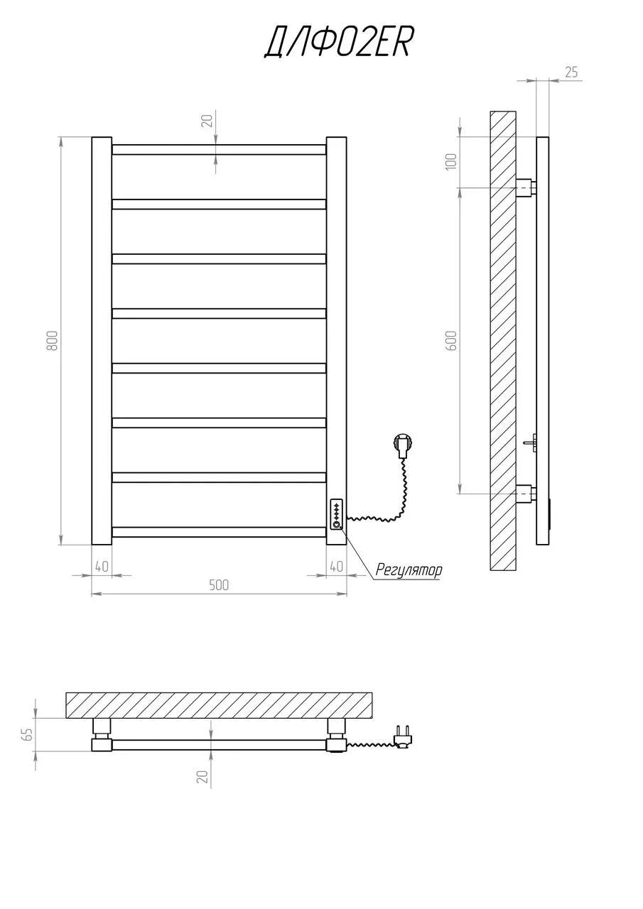 Полотенцесушитель KOSSER Лофт 800х500 ER тайм. белый - 219549