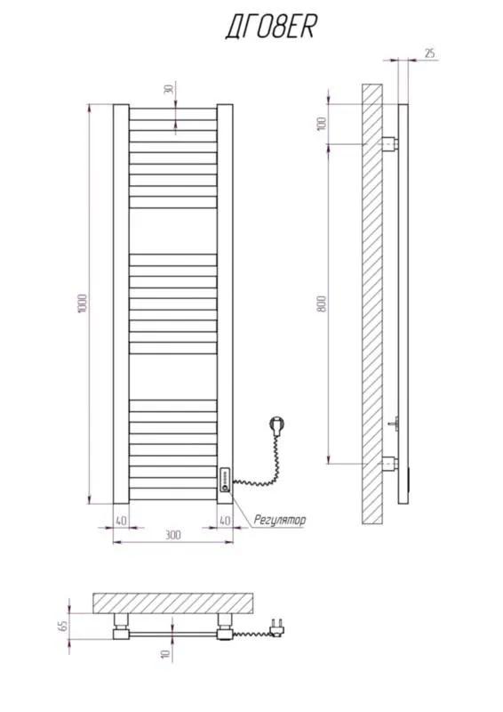 Сушарка для рушників KOSSER Герда 1000х300/15 ER тайм. білий - 219975