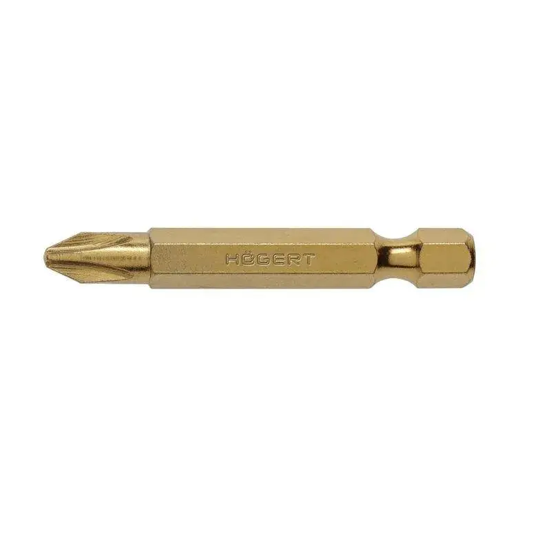 HOEGERT Набор бит PН2, 50 мм, сталь S2, покрытые нитридом титана, 2 шт (HT1S392) - 220294
