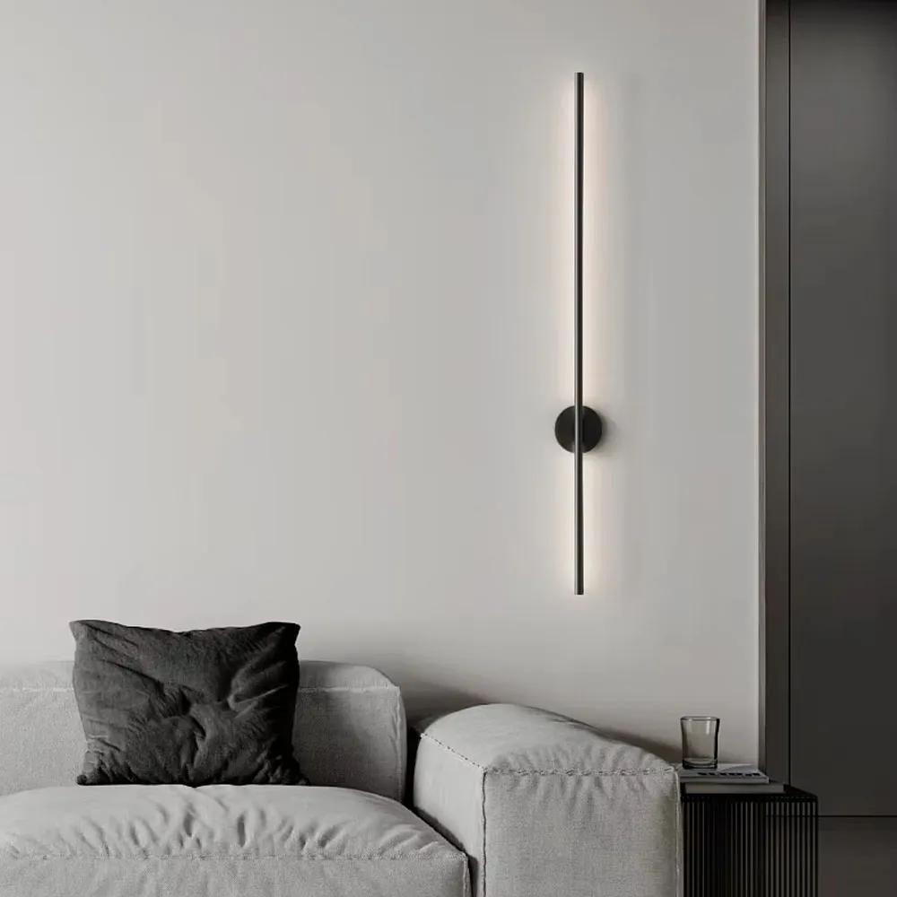 Видовжене чорне LED бра 90 см W007/900 BK - 220611