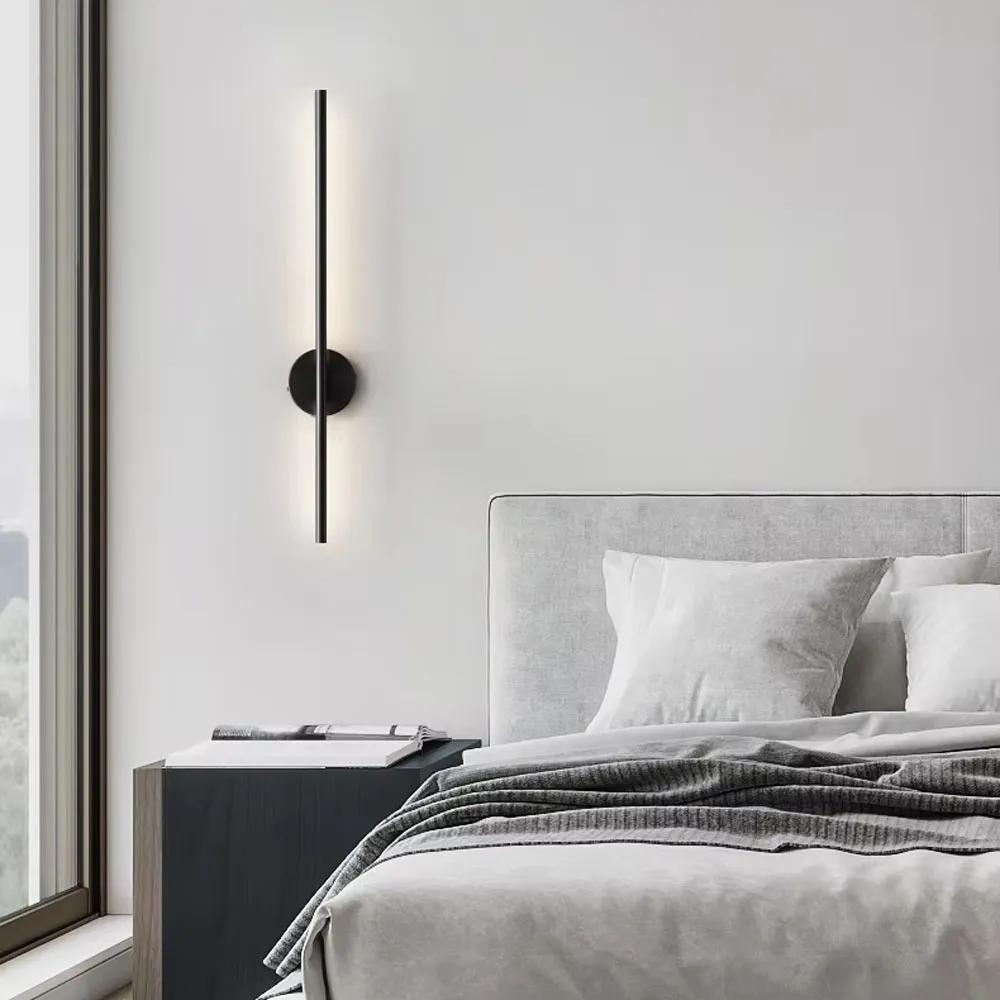 Видовжене чорне LED бра 60 см W007/600 BK - 220617
