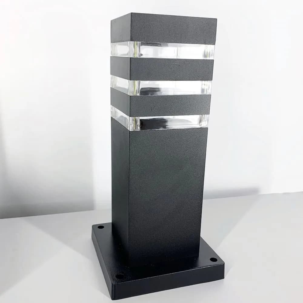 Уличный фонарь в черном цвете корпуса 30 см 8024 30CM BK (стовп) - 270101502