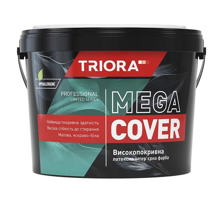 ""MEGA COVER"" Високопокривна латексна інтер'єрна фарба TRIORA - 14кг - 221345