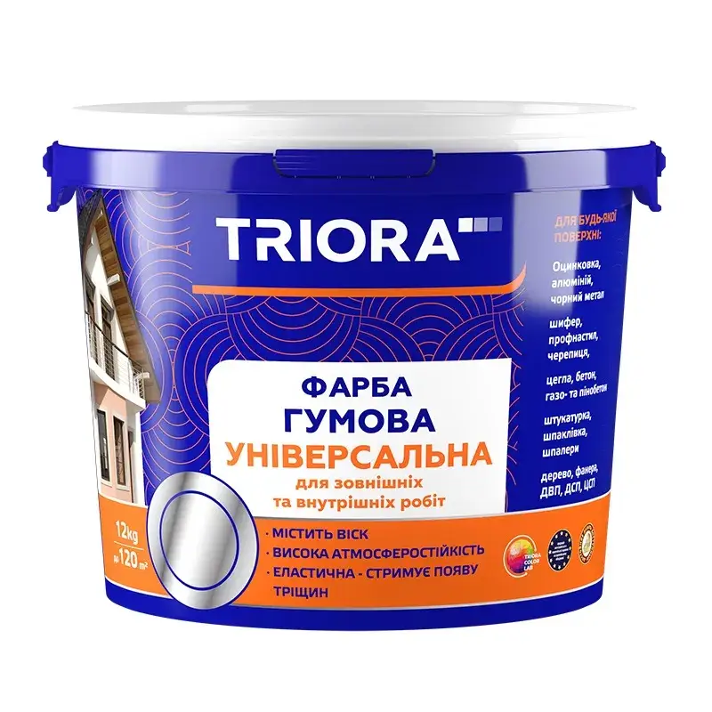 Краска резиновая универсальная ТМ TRIORA - 3,5 кг, RAL 1015 Слоновая кость - 221427